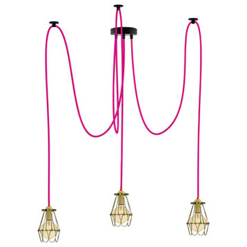 Pink And Brass Pendant Light Chandelier