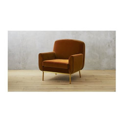 Halo Copper Velvet Armchair | CB2 - Dining Chairs