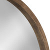 Hutton Round Decorative Wood Framed Wall Mirror, Rustic Brown, 30 Diameter