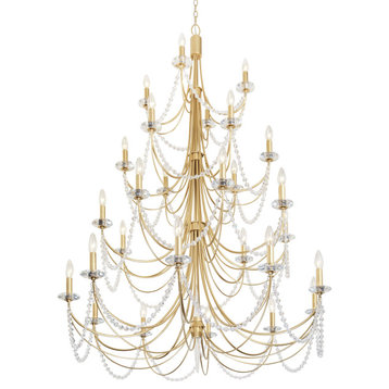 Varaluz 350C28 Brentwood 28 Light 40"W Taper Candle Style - French Gold