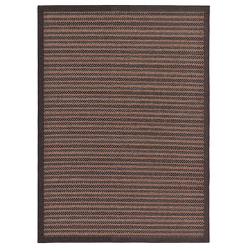 Unique Loom Brown Checkered Outdoor 7'x10' Area Rug