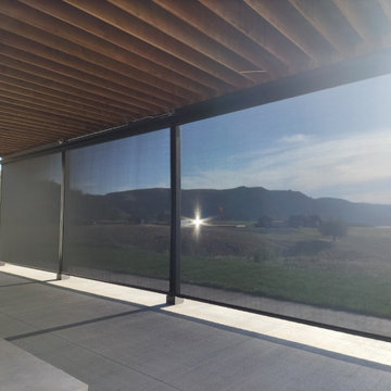 Motorized Retractable Screens for Large Patio - Overhead-Mounted on Balcony
