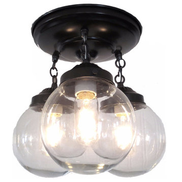 Clear Globe Ceiling Light, Oil Rubbed Bronze