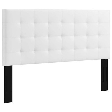 Modway Paisley Tufted King and California King Faux Leather Headboard in White