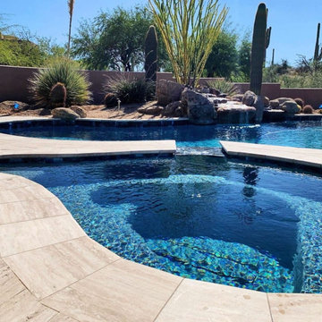 Pebbletec pool + Trex deck in Studio City, CA