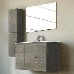 Abella 32 inch Modern Smoky Finish Bathroom Vanity Set - Bathroom Vanities And Sink Consoles