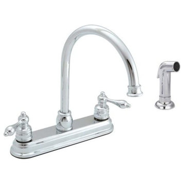 Banner Arch Spout Kitchen Faucet With Side Spray, Chrome