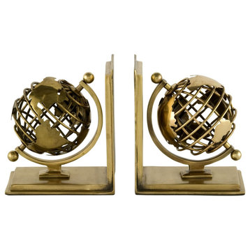 Brass Bookends Set | Eichholtz Globe