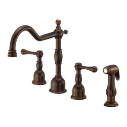 Danze Opulence&trade; Two Handle Kitchen Faucet with Spray - Kitchen Faucets