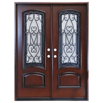 Forever Doors, Front Entry Composite Double Door AR07C, 60"x80", Left H