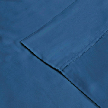 300 Thread Count Solid Durable Pillowcase Cover, Smoke Blue, King