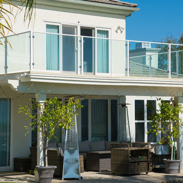 Custom Glass Panel Railing, Balcony Waterproofing, Walkway