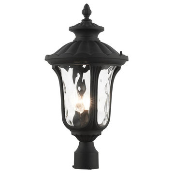 Livex Oxford 3 Light 22" Tall Outdoor Post Top Lantern, Textured Black