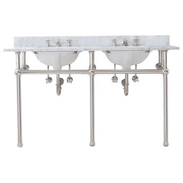 Embassy 60" Wide Double Wash Stand Only, Polished Nickel