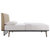 Tracy 2-Piece Queen Upholstered Fabric Wood Bedroom Set, Cappuccino Latte