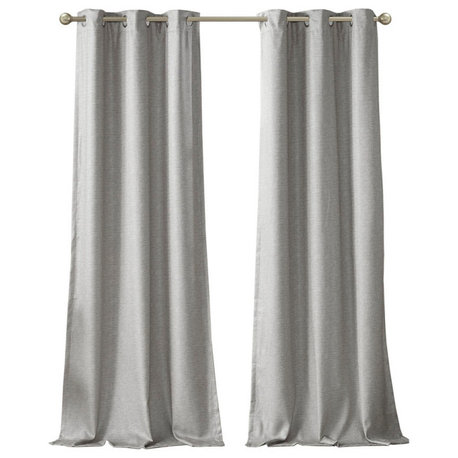 Madison Park Tonal Printed Faux Silk Room Darkening Curtain Panel Pair