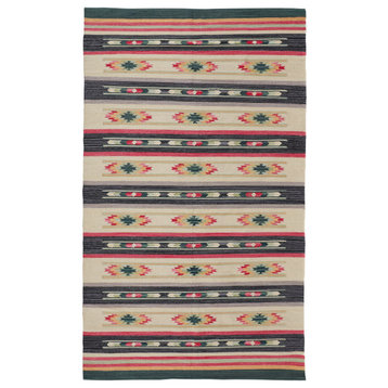 Galvin Navajo Style Ganado Rug, Blanket Pattern, Black, 8'x10' Rug