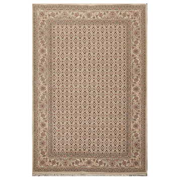 5'10''x8'9'' Hand Knotted Wool and Silk Oriental Area Rug Gray Color