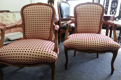 Pair of Louis XV Scalamandré Antique Chairs