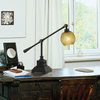 60W Brandon Metal Desk Lamp With Glass Shade And 2 Usb Outlets