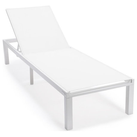 Marlin Patio Chaise Lounge Chair With White Aluminum Frame