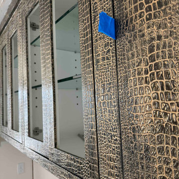 Reptile Skin Decorative Finish on Custom Cabinetry | Brookfield, CT