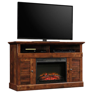 Sauder Harbor View Engineered Wood Fireplace TV Stand in Curado Cherry