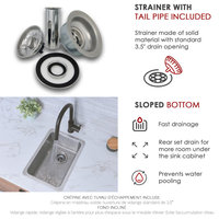 STYLISH 12 inch Single Bowl Undermount and Drop-in Stainless Steel Kitchen Sink
