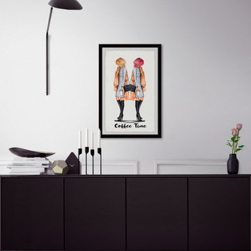 "Monday Coffee Time" Framed Painting Print