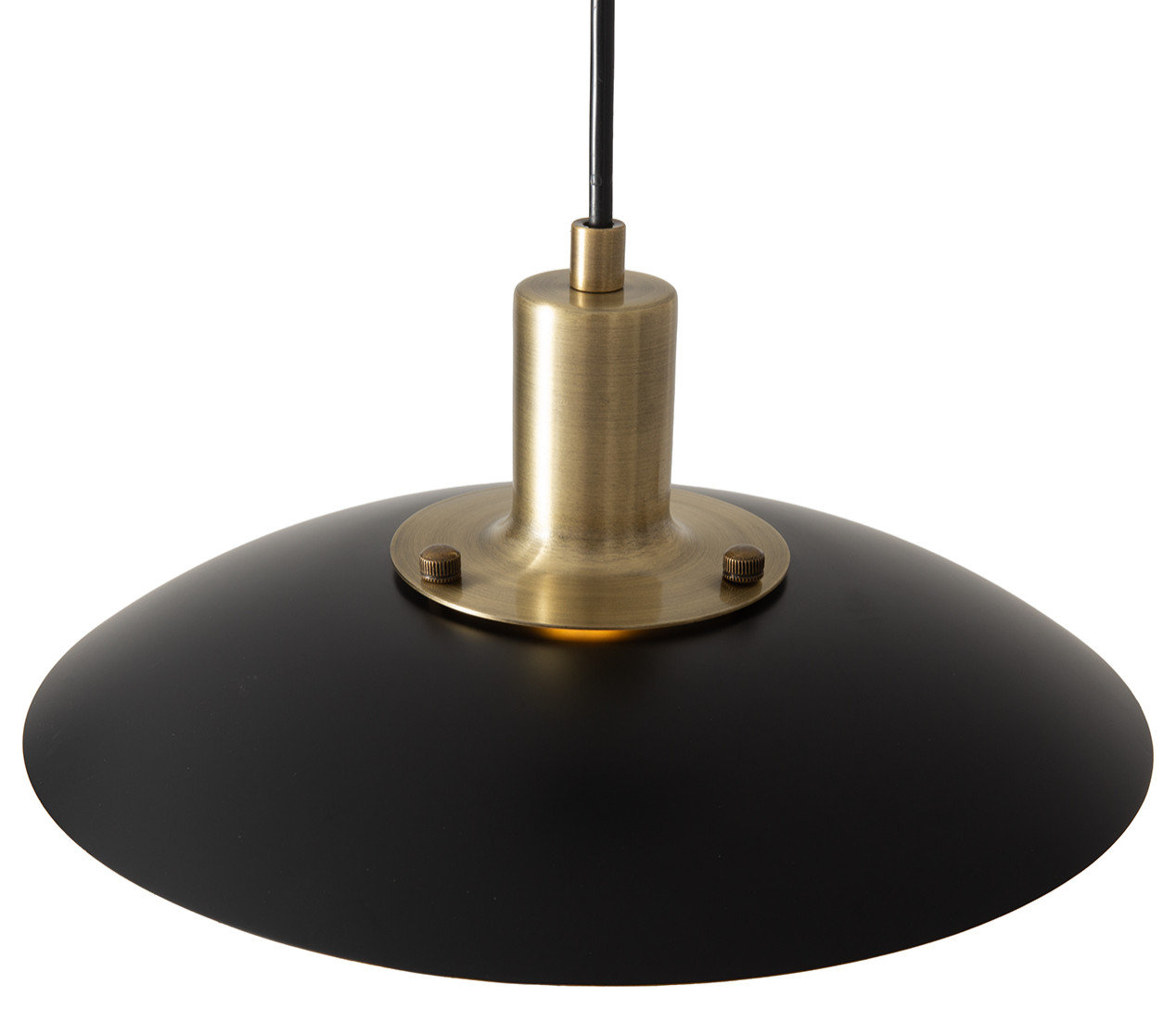 Rancho Mirage Large Pendant Light Matte Black/Gold-Leaf Shade ...