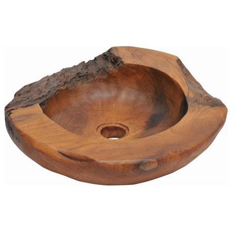 vidaXL Bathroom Basin, Vessel Sink, (16.3"-17.7")x(11.8"-13.8")x4.5"  Solid Teak