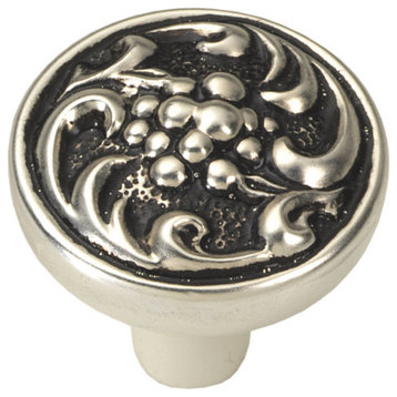 Belwith Hickory 1-1/4 " Altair Satin Antique Silver Cabinet Knob P3094-SAS