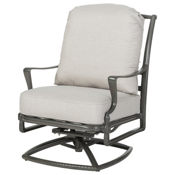 Bel Air High Back Swivel Rocking Lounge Chair, Shade/Cast Silver