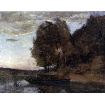Jean-Baptiste-Camille Corot Fisherman Boating Wall Decal