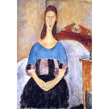 Amedeo Modigliani Jeanne Hebuterne, 18"x27" Wall Decal Print