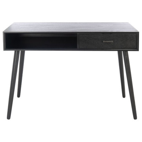 Remy 1 Drawer Writing Desk Black Safavieh