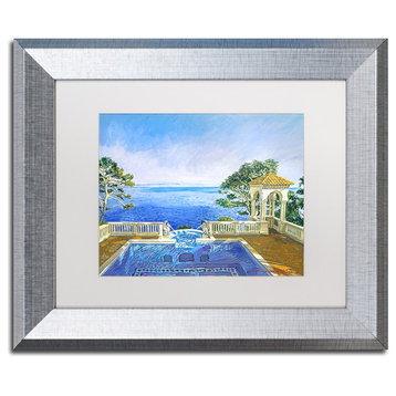 David Lloyd Glover 'Cap Martin, Monaco' Art, Silver Frame, 11"x14", White Matte