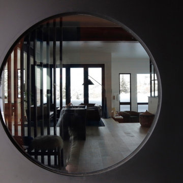 A bold peek through a new contemporary home with a global chic flair...