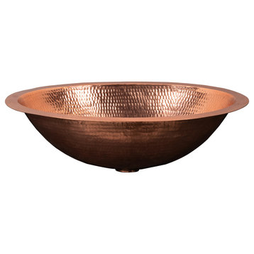 Premier Copper Products LO19FPC 19" Oval Copper Drop In or - Polished Copper