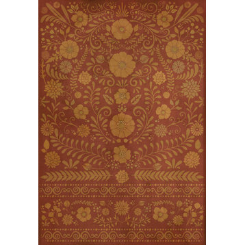 Pattern 36 The Red Carpet 52x76 Vintage Vinyl Floorcloth