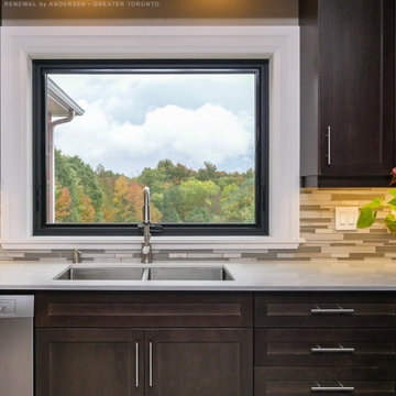 New Black Window in Marvelous Kitchen - Renewal by Andersen Greater Toronto, Ont