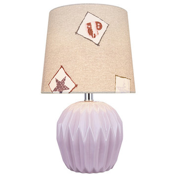Aspen Creative 40183-11, 14-1/4" High Ceramic Table Lamp, Light Purple