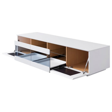Modrest Frost 2-Drawer Modern MDF Wood TV Stand for TVs up to 78" in White