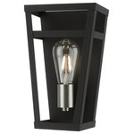 Livex Lighting - Schofield 1 Light Black With Brushed Nickel Accents ADA Sconce - The Schofield collection hints at a casual vibe. This ADA single light sconce is shown in a black finish with brushed nickel finish accents. It will be a great feature in your modern loft or cabin as well as any transitional style interior.