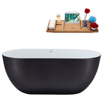 59" Streamline N813CH Freestanding Tub and Tray With Internal Drain