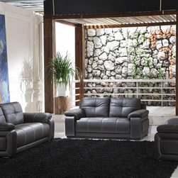Modern Espresso Bonded Leather Sofa Set - $1741.25 - Living Room Furniture Sets