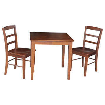 30X30 Dining Table With 2 Ladderback Chairs
