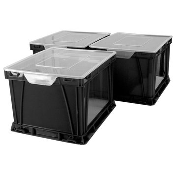 Storage and Filing Cube, Black/Clear (case of 3)