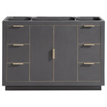 Avanity - Avanity Austen 48" Vanity Only, Twilight Gray With Matte Gold Hardware - The Austen 48 in. vanity is simple yet stunning. The Austen Collection features a minimalist design that pops with color thanks to the refined Twilight Gray finish with matte gold trim and hardware. The cabinet features a solid wood birch frame, plywood drawer boxes, dovetail joints, a toe kick for convenience, and soft-close glides and hinges. Complete the look with matching mirror, mirror cabinet, and linen tower. A perfect choice for the modern bathroom, Austen feels at home in multiple design settings.