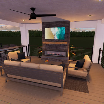 Multi-Level Backyard Living Space